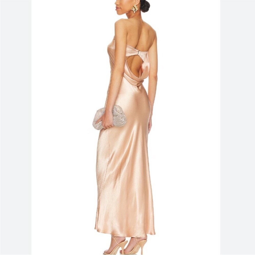 Bec & Bridge Moondance Strapless Midi Dress Rose Gold - Picture 2 of 9